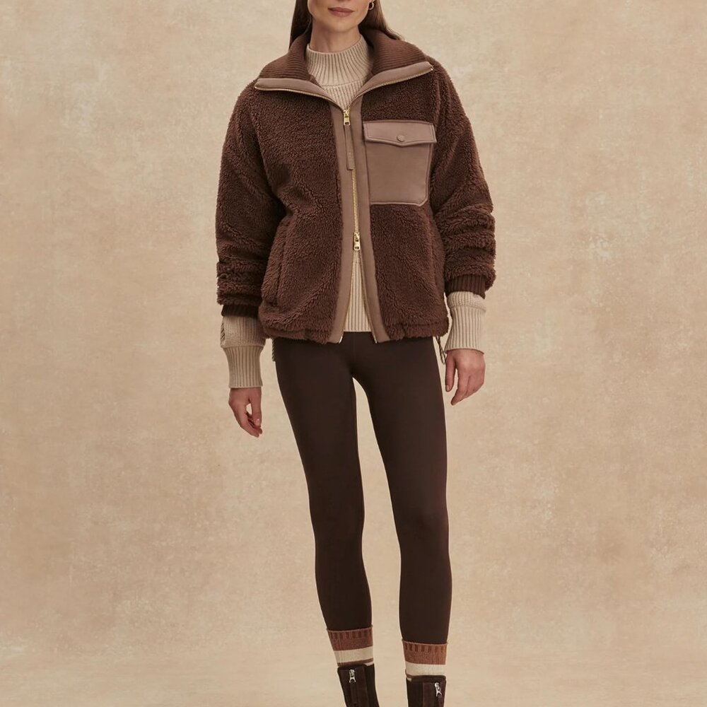 Varley Lowell Sherpa Jacket, carafe brown, size M NWT - Picture 2 of 10